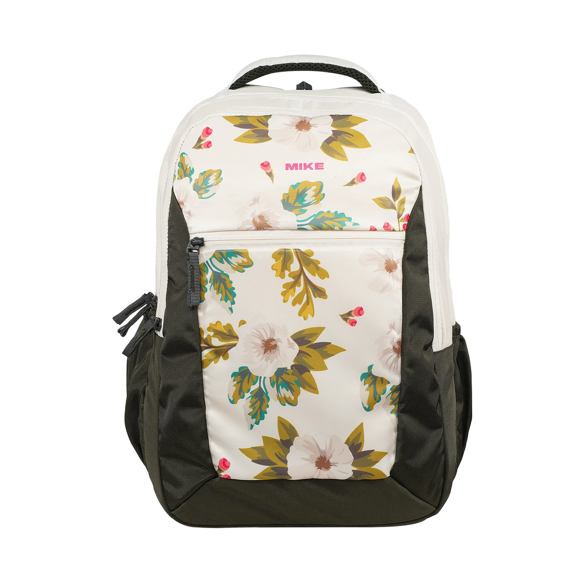 Mike Flora Backpack - White | 48L School Bag with Rain Cover