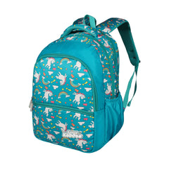 Smily Kiddos Bouncy Backpack – Sea Green | Cute Unicorn & Rainbow Print | Kids' School Bag
