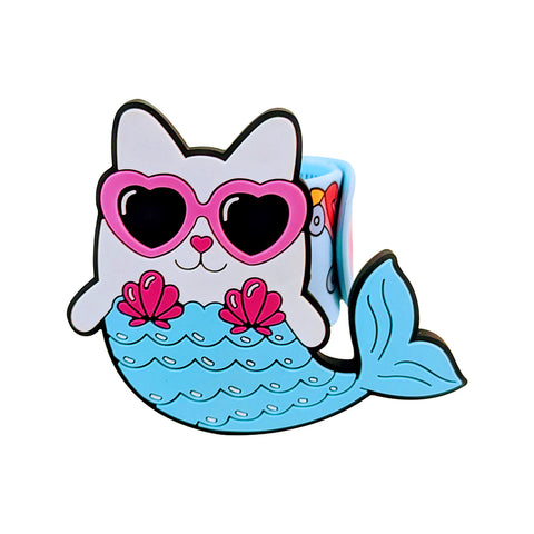 Image of Smily Kiddos Fancy Slap band Mermaid Cat Theme - Light Blue