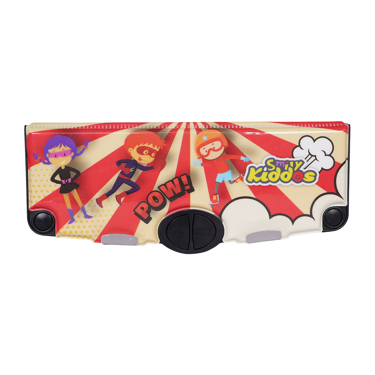 Smily Kiddos Pop-Out Pencil Box for Kids | Superhero Theme (Red)