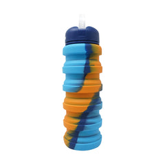Smily Kiddos Collapsible Silicone Water Bottle – Camouflage Orange 550 mL