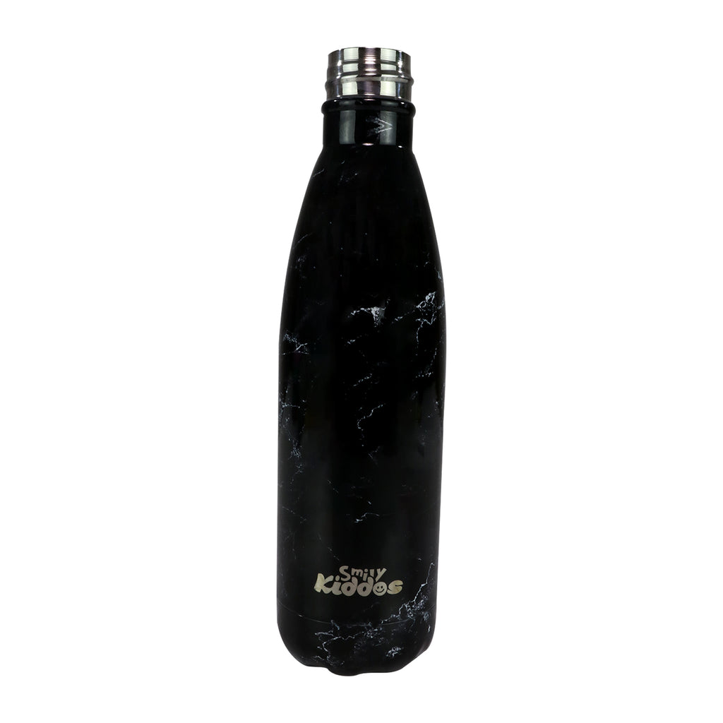 Smily Kiddos 500 ML Stainless Steel Water Bottle -  Marble Print Black