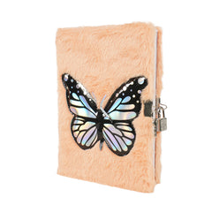 Smily Kiddos Butterfly Plush Lockable Notebook - Orange