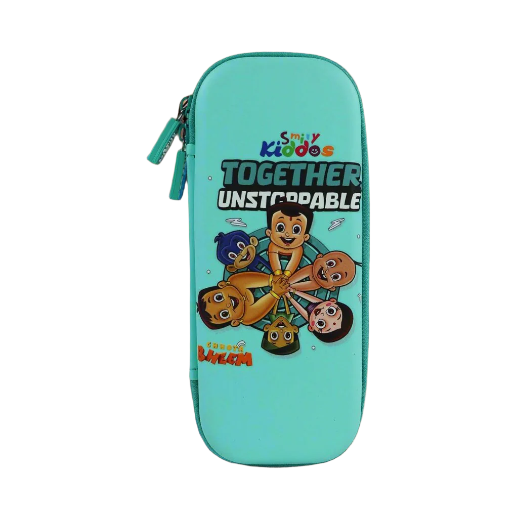 Smily Kiddos - Licensed Chhota Bheem  - Stylish & Spacious Hardtop EVA Pencil Case Unstopabble - Pastel Green