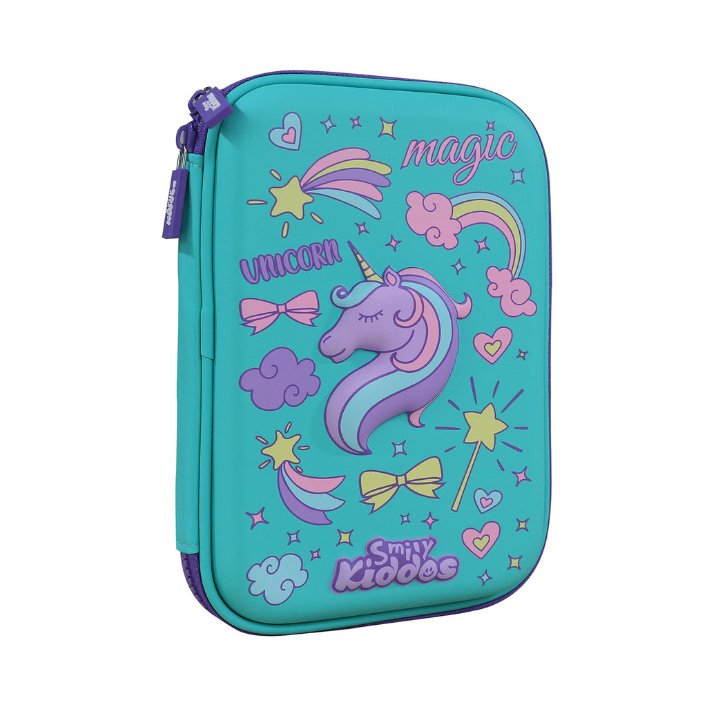Smily Kiddos Single Compartment pencil case v2 unicorn theme green