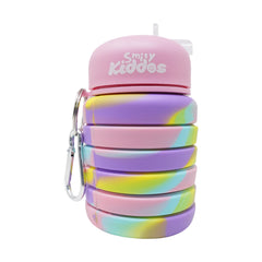 Smily Kiddos Collapsible Silicone Water Bottle – Camouflage Pink 550 mL