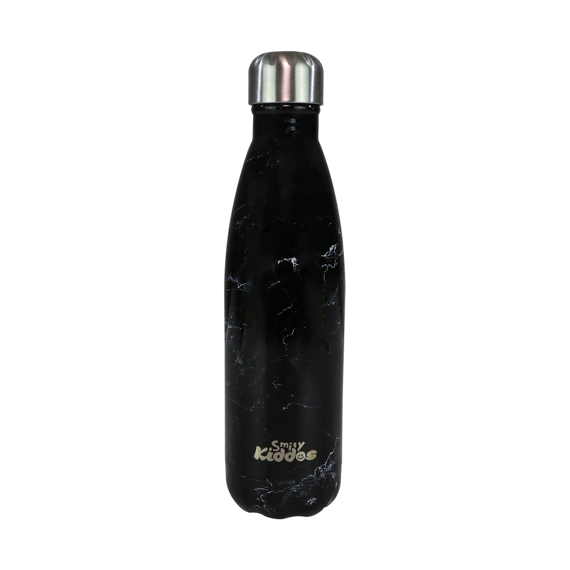 Smily Kiddos 500 ML Stainless Steel Water Bottle -  Marble Print Black