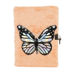 Smily Kiddos Butterfly Plush Lockable Notebook - Orange