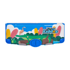 Smily Kiddos Pop-Out Pencil Box for Kids | Crocodile Theme (Light Blue)