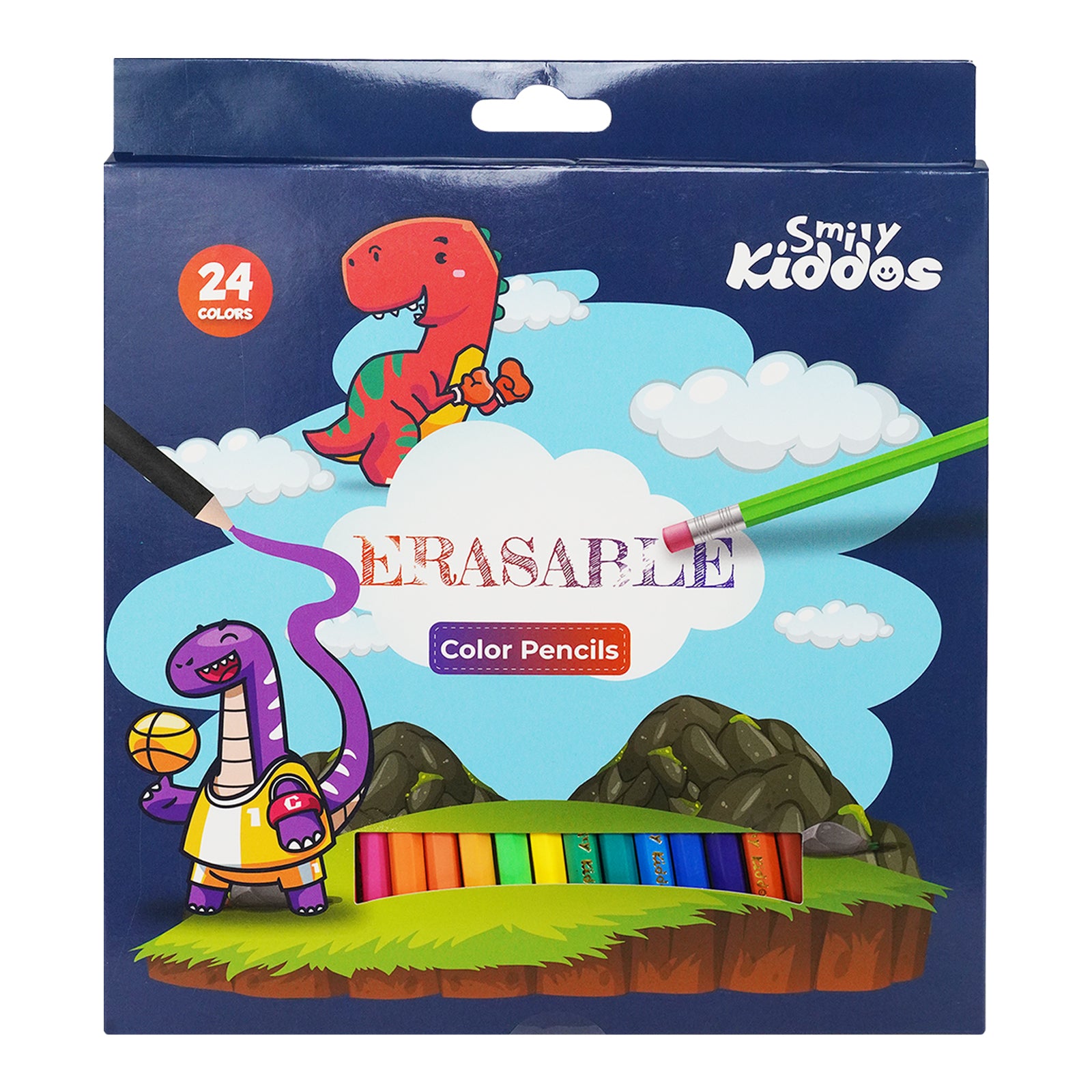 Smily Kiddos Erasable Plastic Color Pencils – Pack of 24