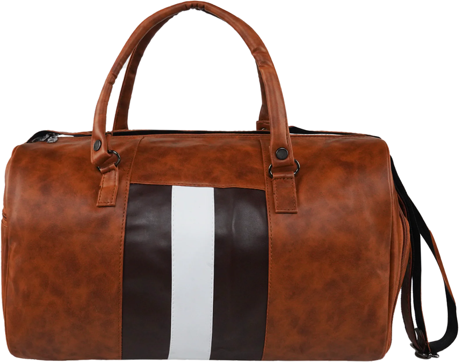 Mike Duffle Combo – Premium PU Leather 30L Duffle with Shoe Compartment (Brown & Black)