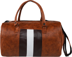 Mike Duffle Combo – Premium PU Leather 30L Duffle with Shoe Compartment (Brown & Black)