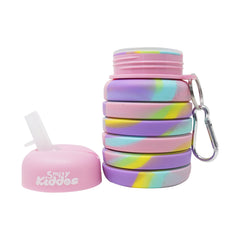 Smily Kiddos Collapsible Silicone Water Bottle – Camouflage Pink 550 mL