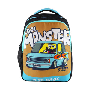 MIKE BAGS Junior School Bag  -  Racing Monster  LxWxH : 42 X 30 X 12 CM