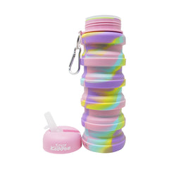 Smily Kiddos Collapsible Silicone Water Bottle – Camouflage Pink 550 mL
