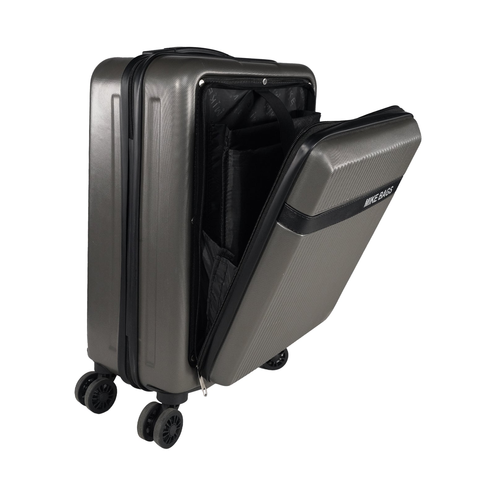 Mike Nova Hard Case Trolley Bag – Sleek Grey (39 Litres)