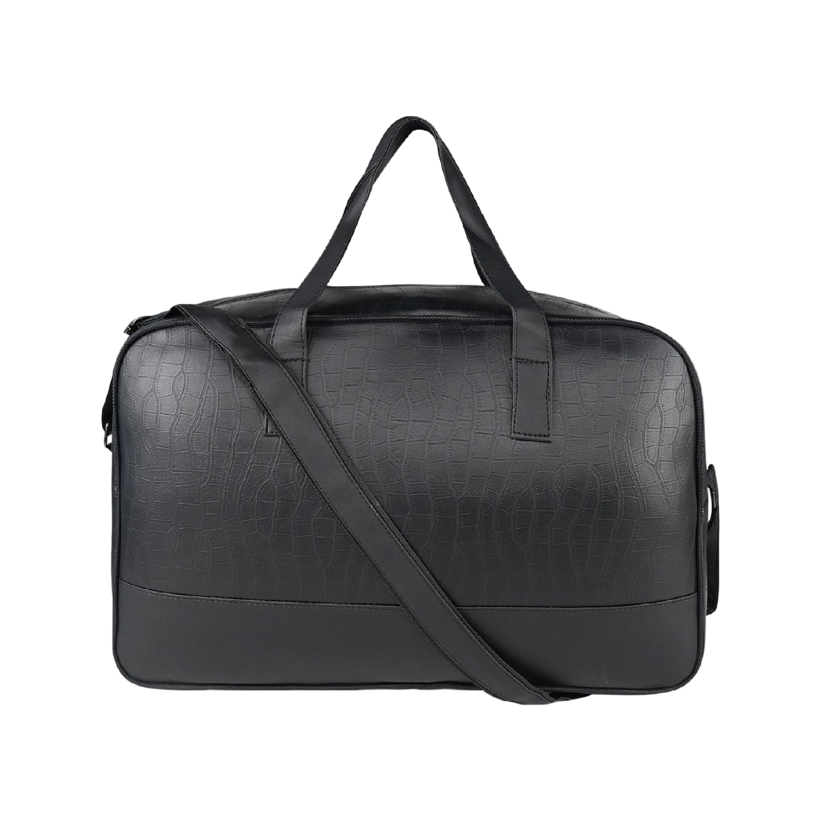 Mike PU Leather 32L Fizz Duffle Bag - Black
