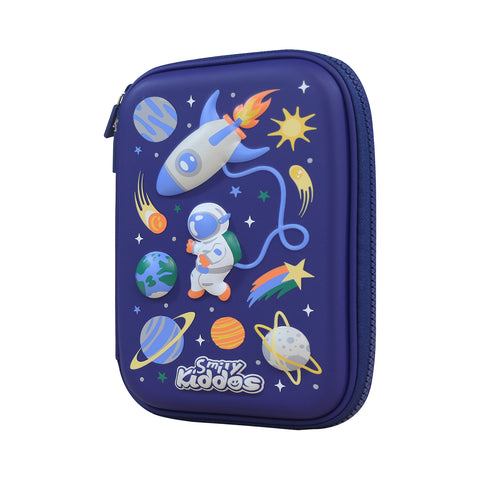 Smily Kiddos Single Compartment pencil case v2 Space planets Blue