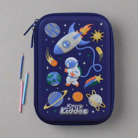 Image of Smily Kiddos Single Compartment pencil case v2 Space planets Blue