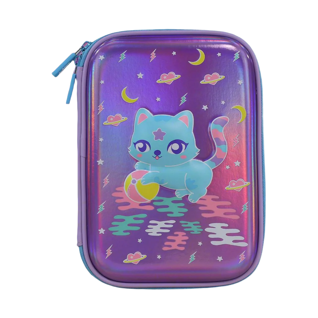 Smily Kiddos Single Compartment pencil case v2 Kitty Theme Purple