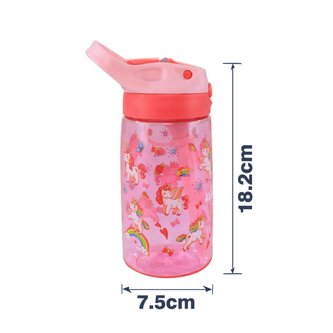 Image of Smily kiddos Sipper Bottle 450 ml - Unicorn Theme Pink