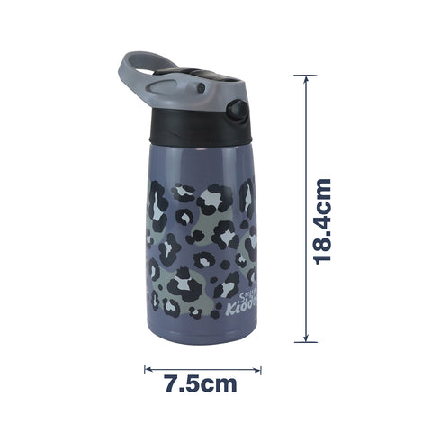 Smily Kiddos Insulated Water Bottle 450ml - Leopard Print Grey