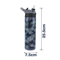Smily Kiddos Insulated Water Bottle 600ml - Shark  Theme Grey