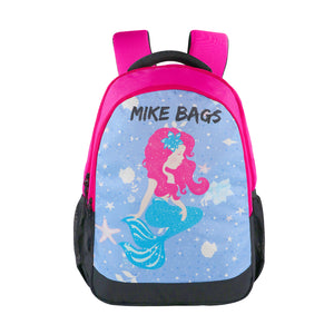 MIKE BAGS 29 Ltrs Junior School Bag  - Mermaid Theme - Dark Pink  LxWxH :45 X 33 X 20 CM