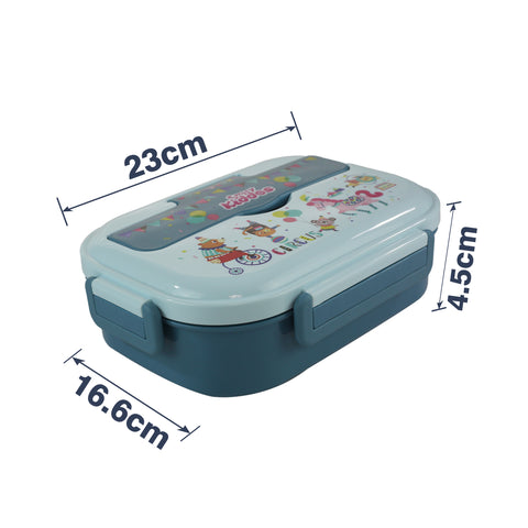 Image of Smily kiddos Stainless Steel Circus Theme Lunch Box - Light Blue 3+ years