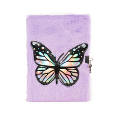 Smily Kiddos Butterfly Plush Lockable Notebook - Purple