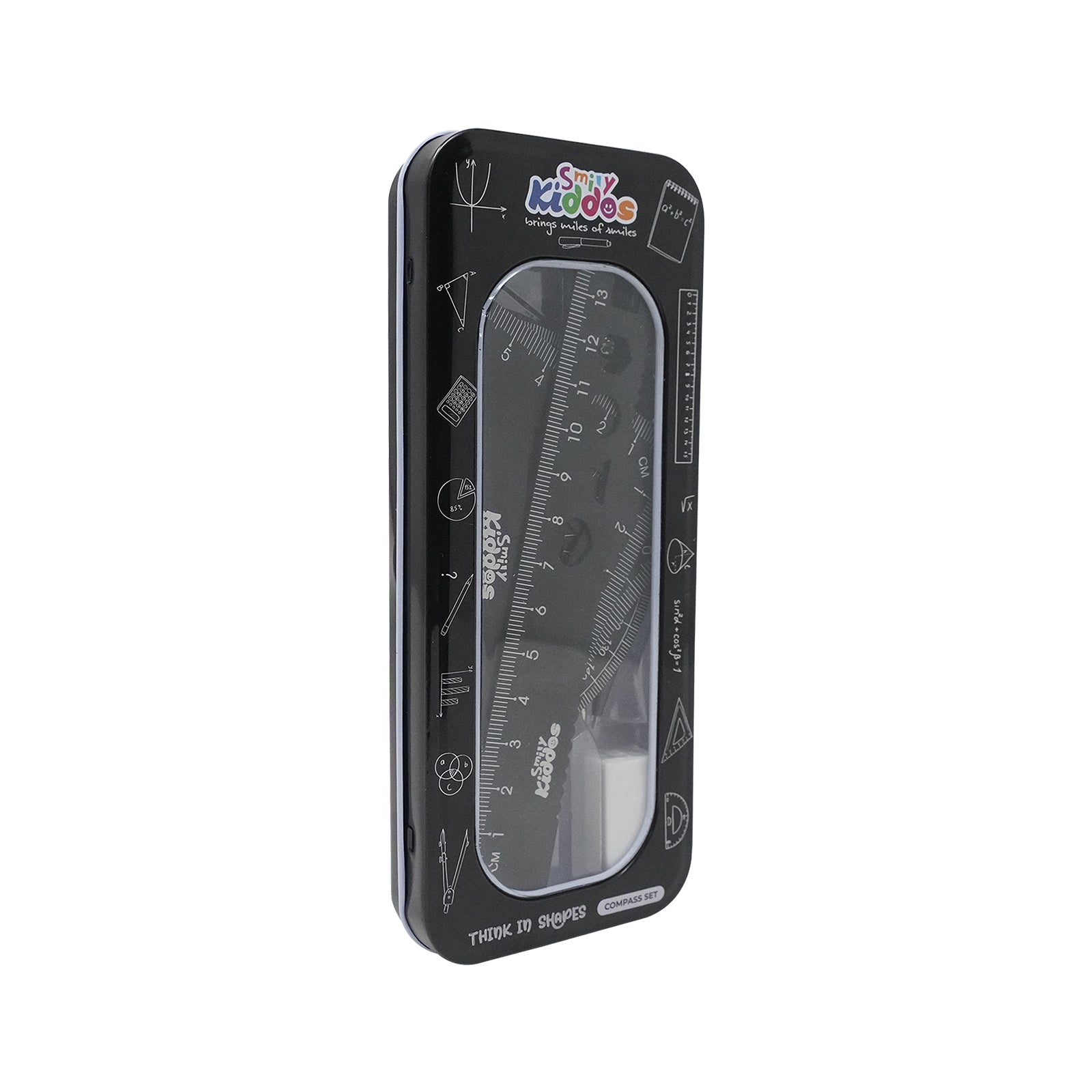 Smily Kiddos 15cm Metal Colored Ruler Set – Tin Box Black
