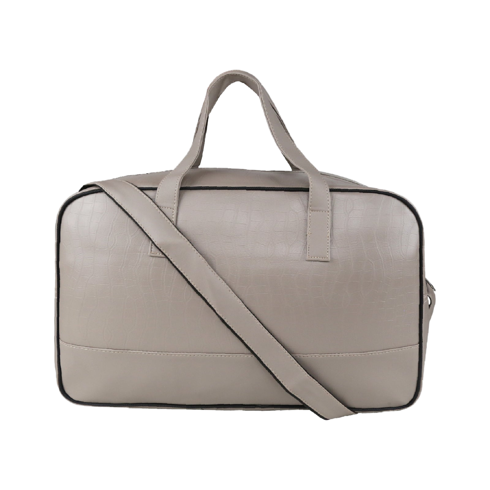 Mike Duffle Combo – Premium PU Leather 32L Fizz Duffle Bag – Cream & Indigo