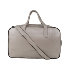 Mike Duffle Combo – Premium PU Leather 32L Fizz Duffle Bag – Cream & Indigo