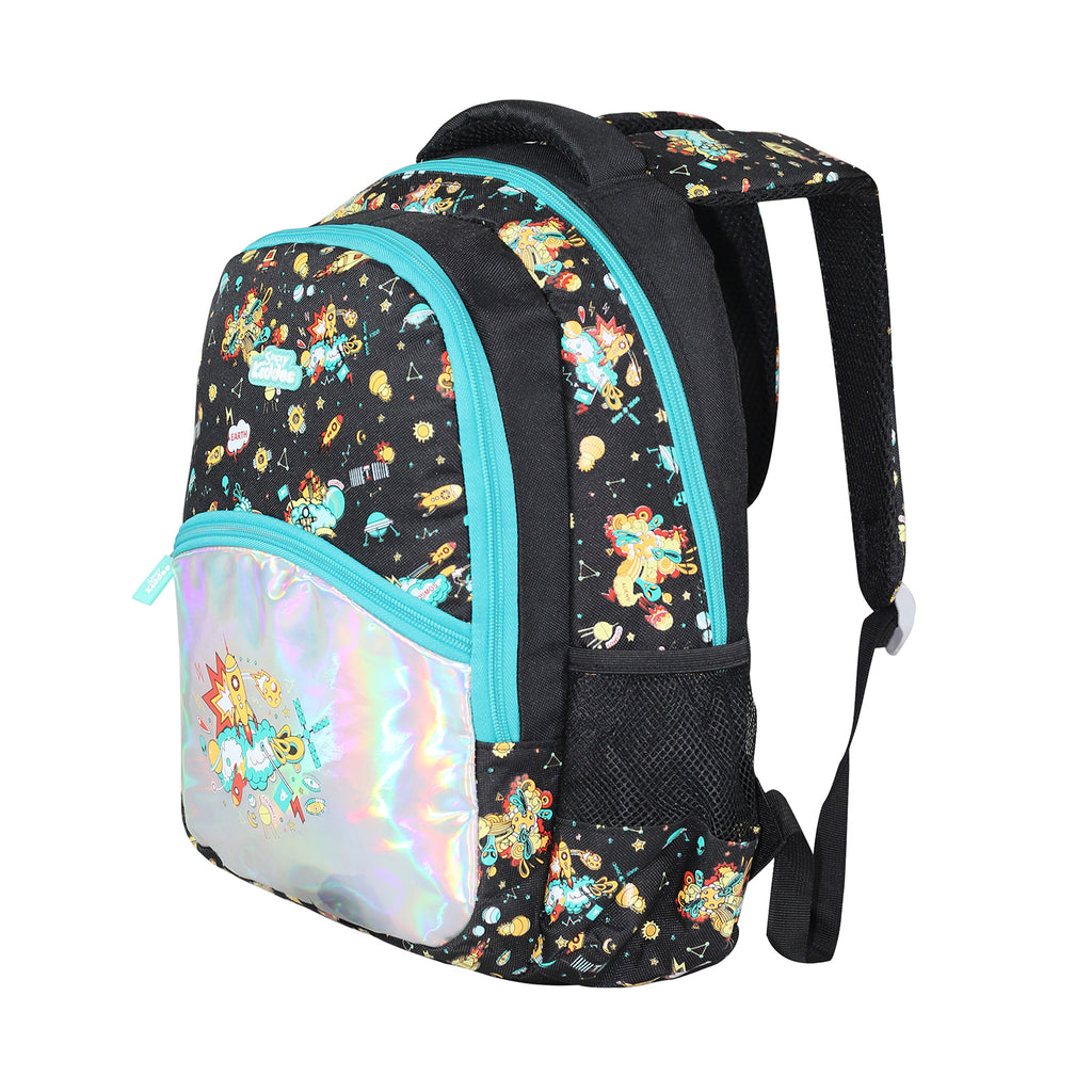 Smily Kiddos 10 ltrs Backpack Space Theme | Black