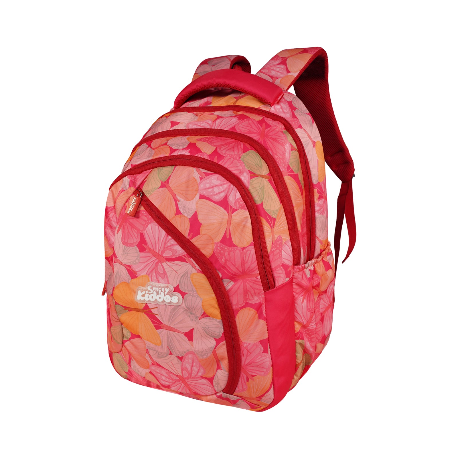 Smily Kiddos Bella Backpack – Red | 19.5 Inches School Bag for Girls