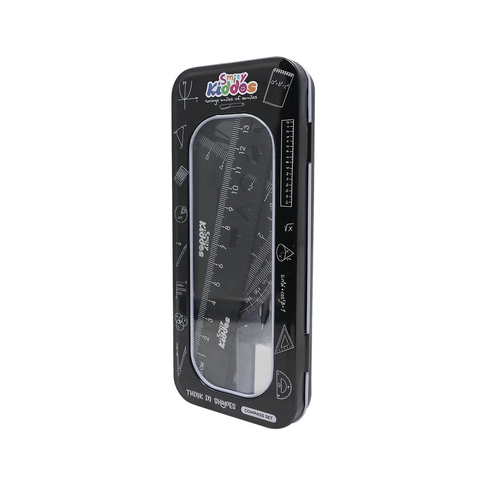 Smily Kiddos 15cm Metal Colored Ruler Set – Tin Box Black