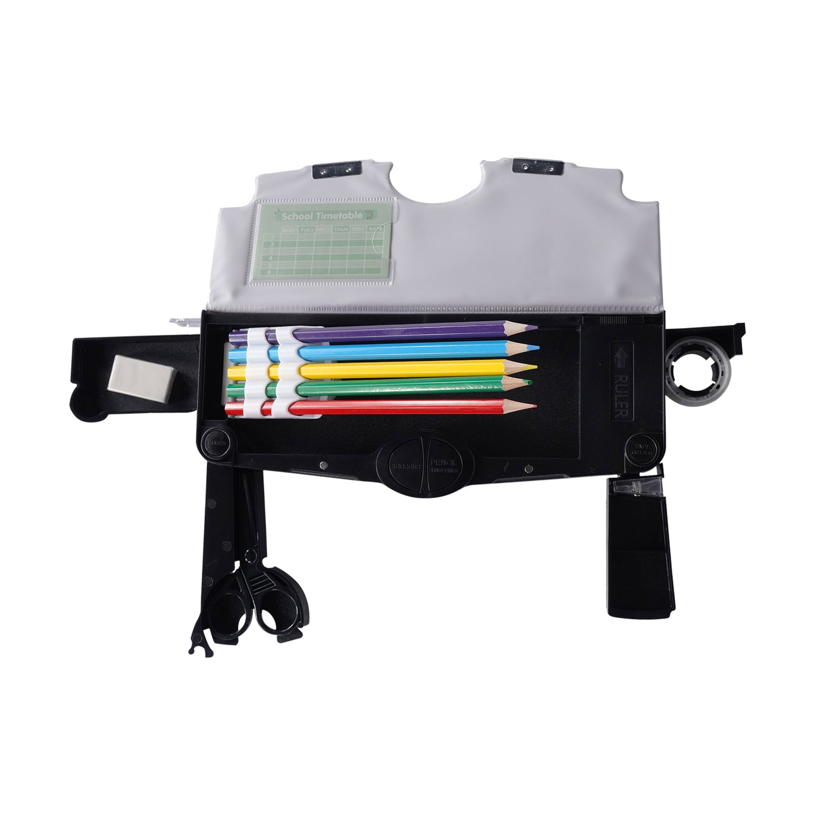 Smily Kiddos Pop-Out Pencil Box for Kids | Skateboard Theme (Beige)