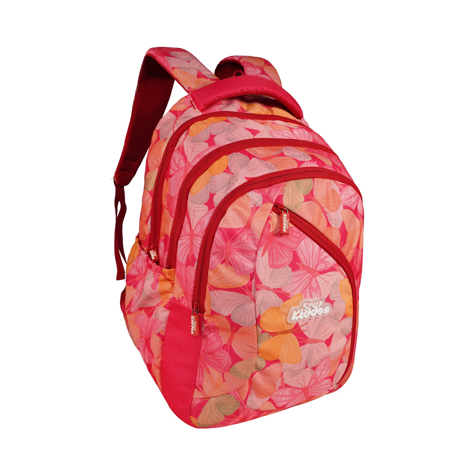 Smily Kiddos Bella Backpack – Red | 19.5 Inches School Bag for Girls