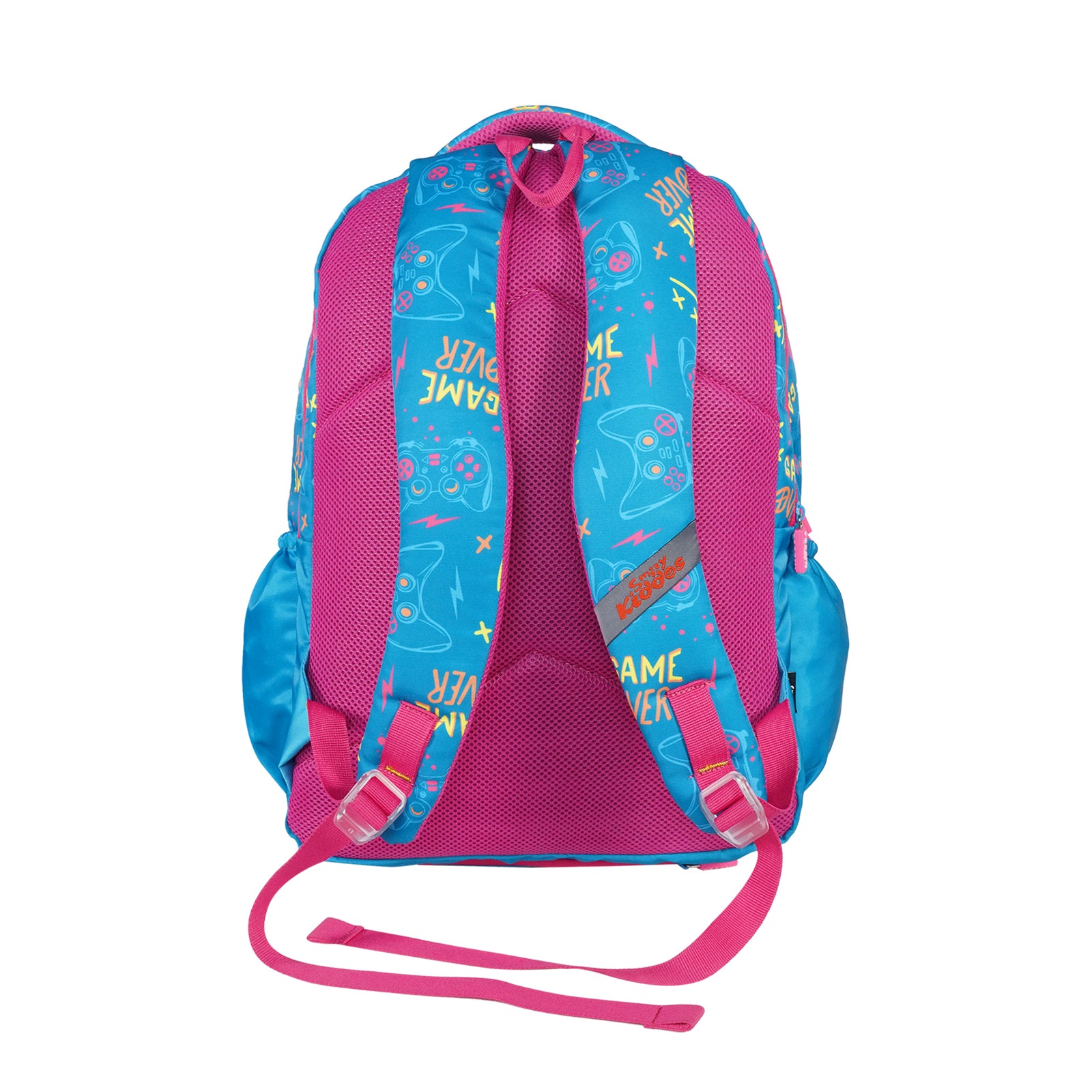 Smily Kiddos Sonic Backpack - Indigo & Pink Gaming Theme School Bag for Kids