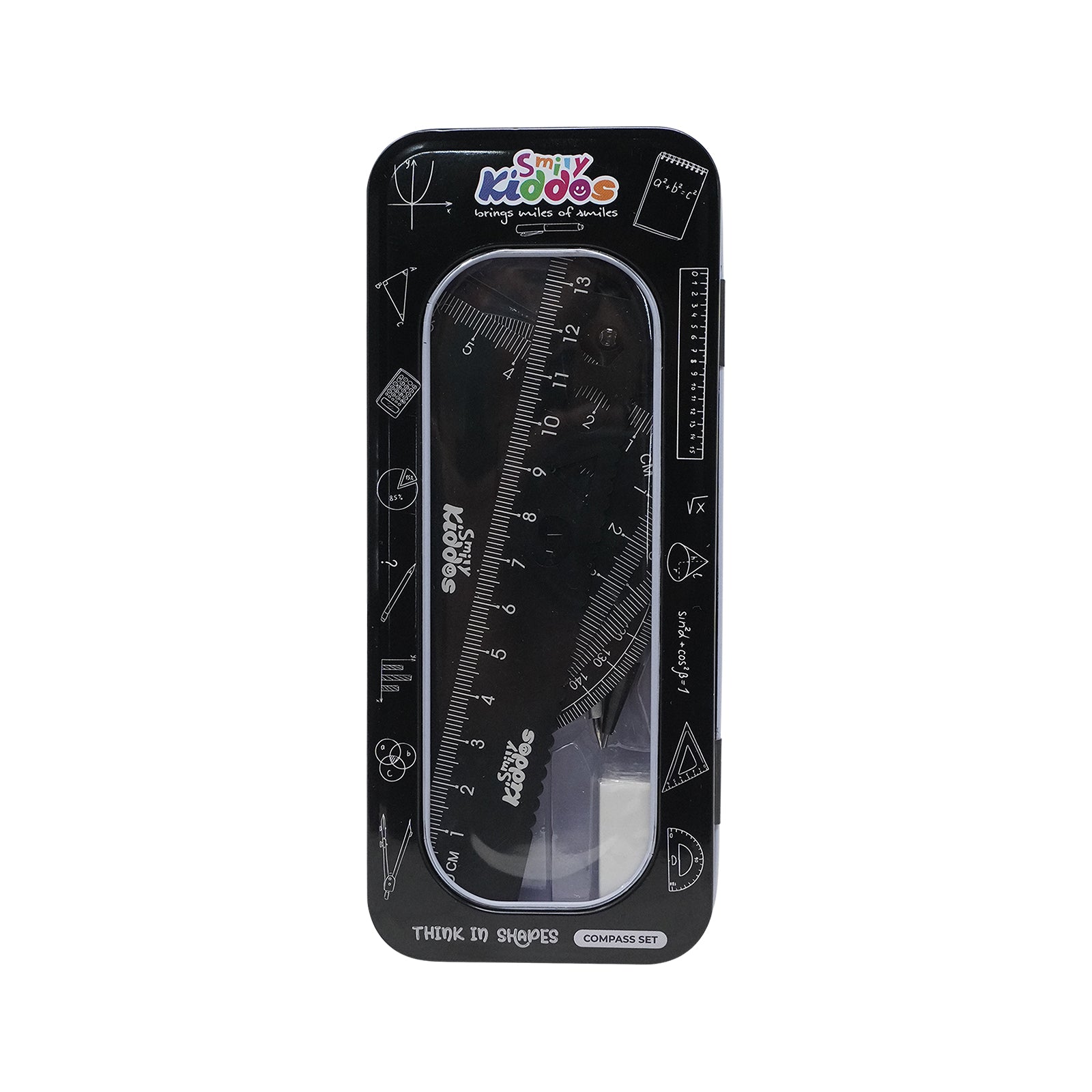 Smily Kiddos 15cm Metal Colored Ruler Set – Tin Box Black
