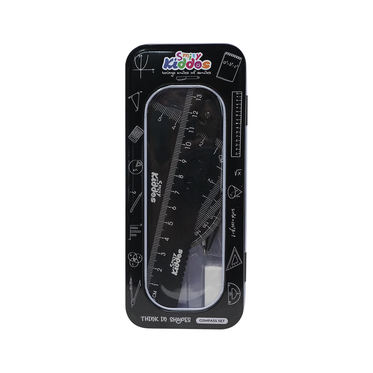Smily Kiddos 15cm Metal Colored Ruler Set – Tin Box Black