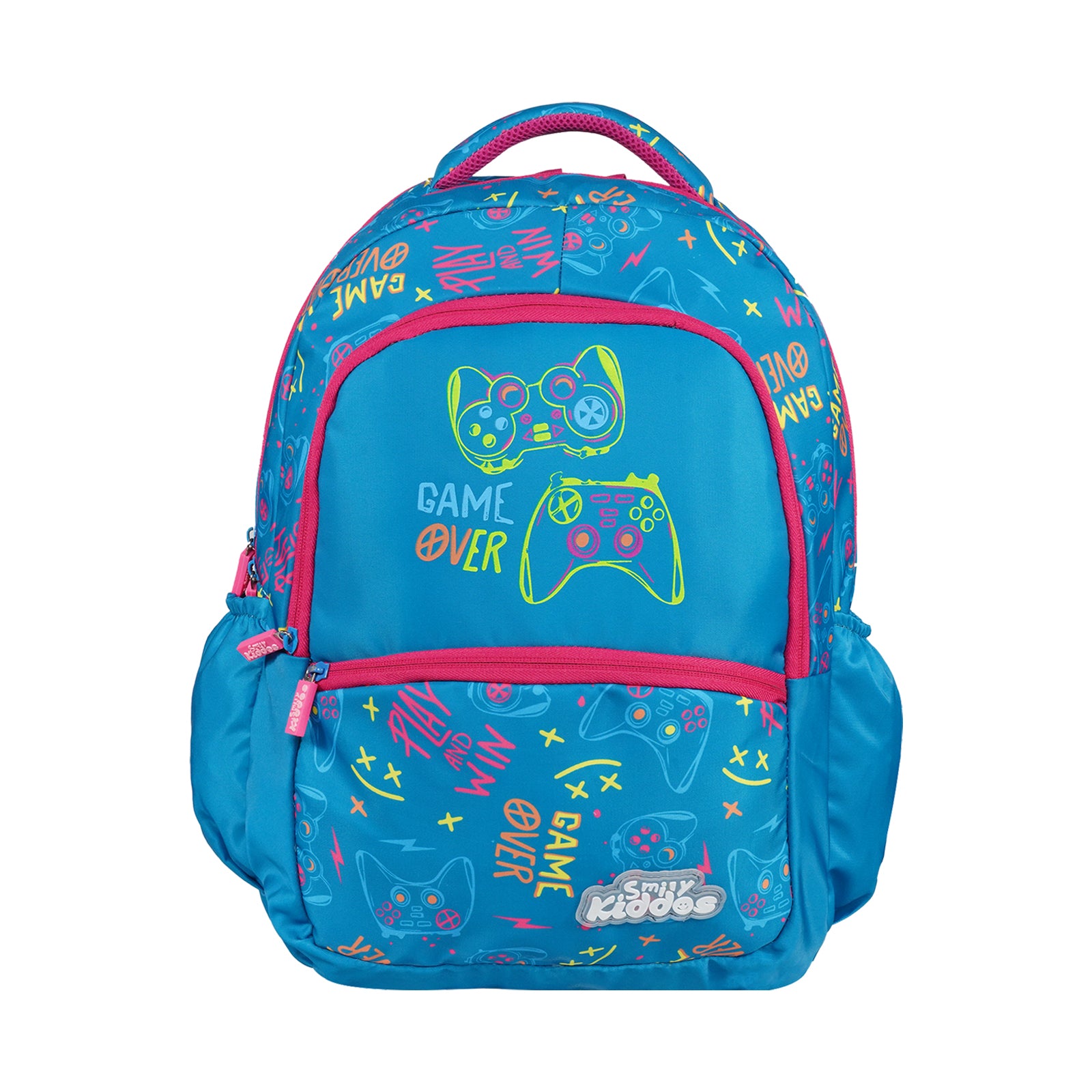 Smily Kiddos Sonic Backpack - Indigo & Pink Gaming Theme School Bag for Kids