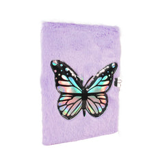 Smily Kiddos Butterfly Plush Lockable Notebook - Purple
