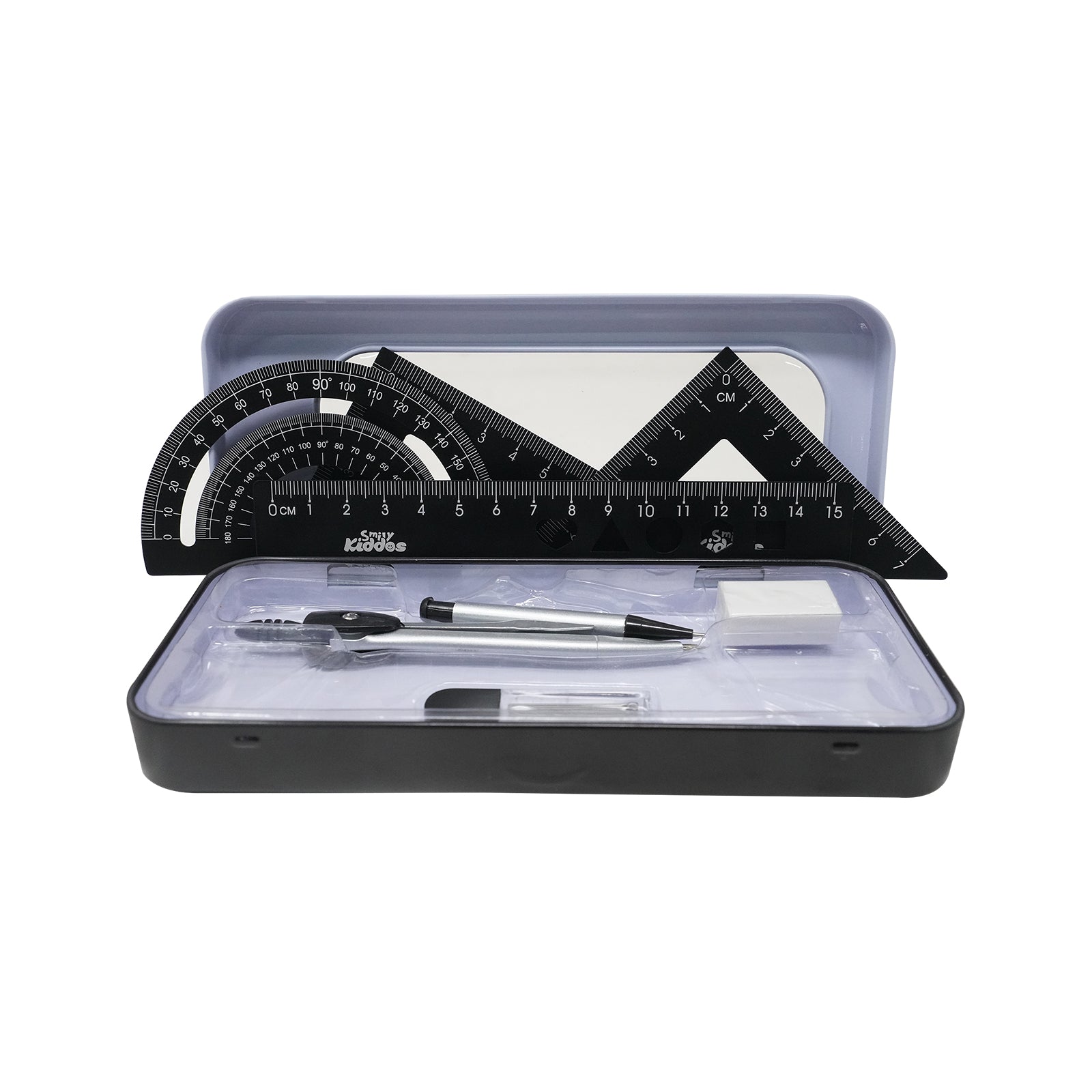 Smily Kiddos 15cm Metal Colored Ruler Set – Tin Box Black