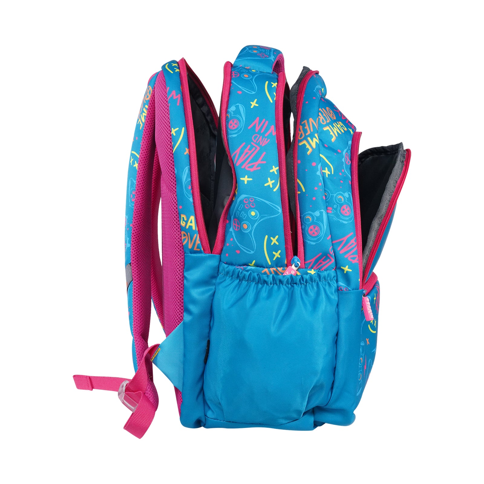 Smily Kiddos Sonic Backpack - Indigo & Pink Gaming Theme School Bag for Kids