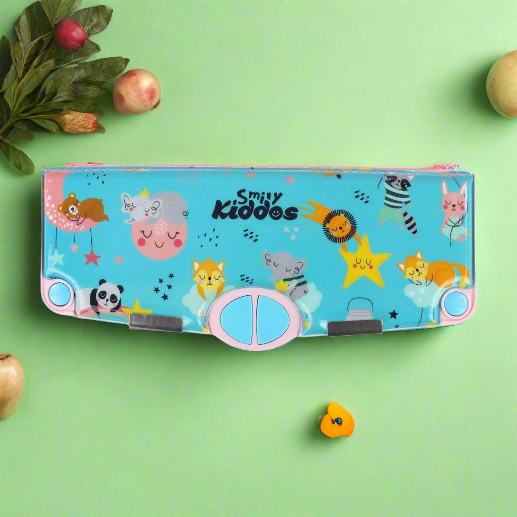 Smily Kiddos Pop Out Pencil Box – Crocodile Theme (Light Blue)