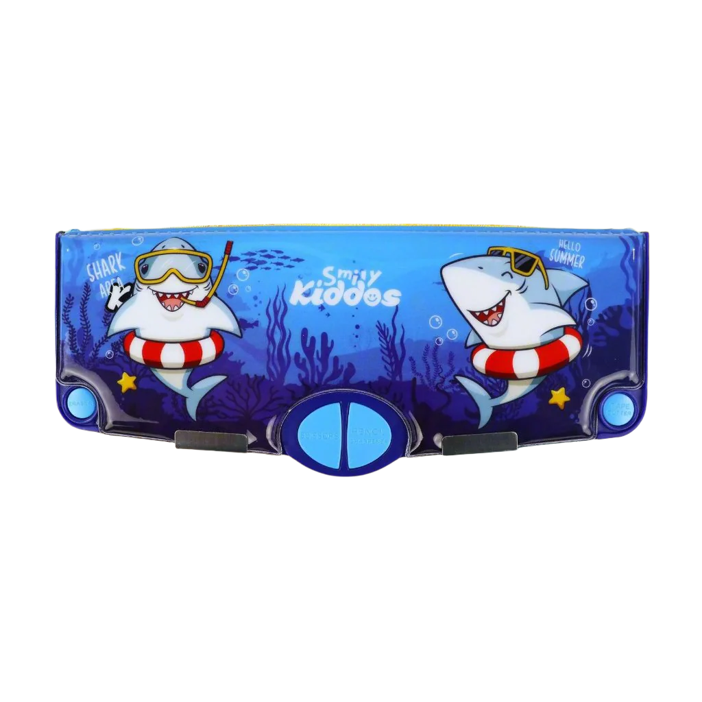 Smily Kiddos Pop Out Pencil box Shark Theme - Blue