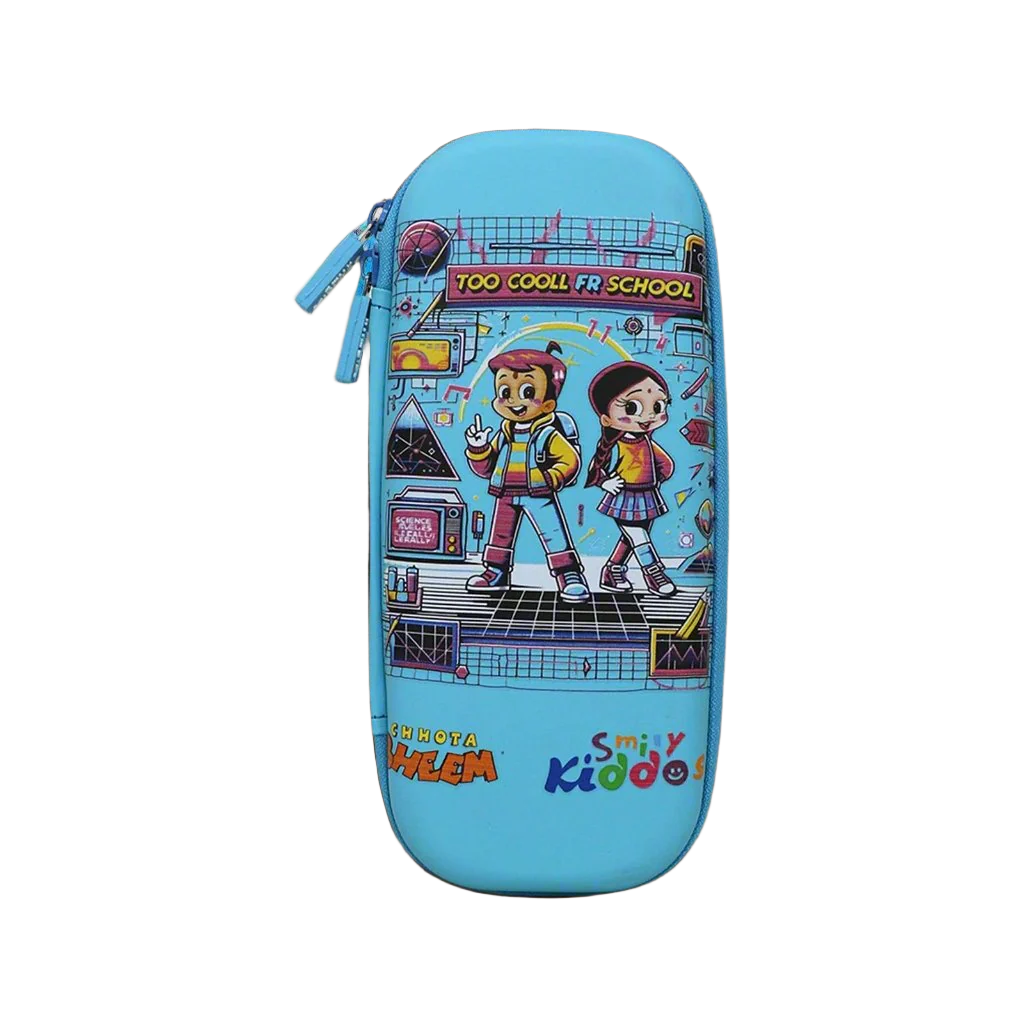 Smily Kiddos - Licensed Chhota Bheem  - Stylish & Spacious Hardtop EVA Pencil Case To Cool - Light Blue