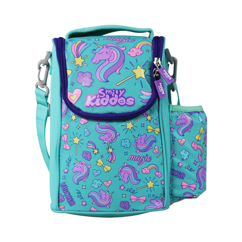 Image of Smily Kiddos Strap Lunch Bag V2 Unicorn Theme Green
