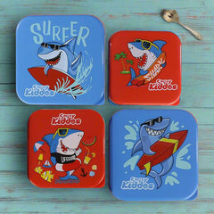 Smily Kiddos Combo pack Shark Theme | Backpack, Pencil Case ,Lunch Box, Water Bottle.
